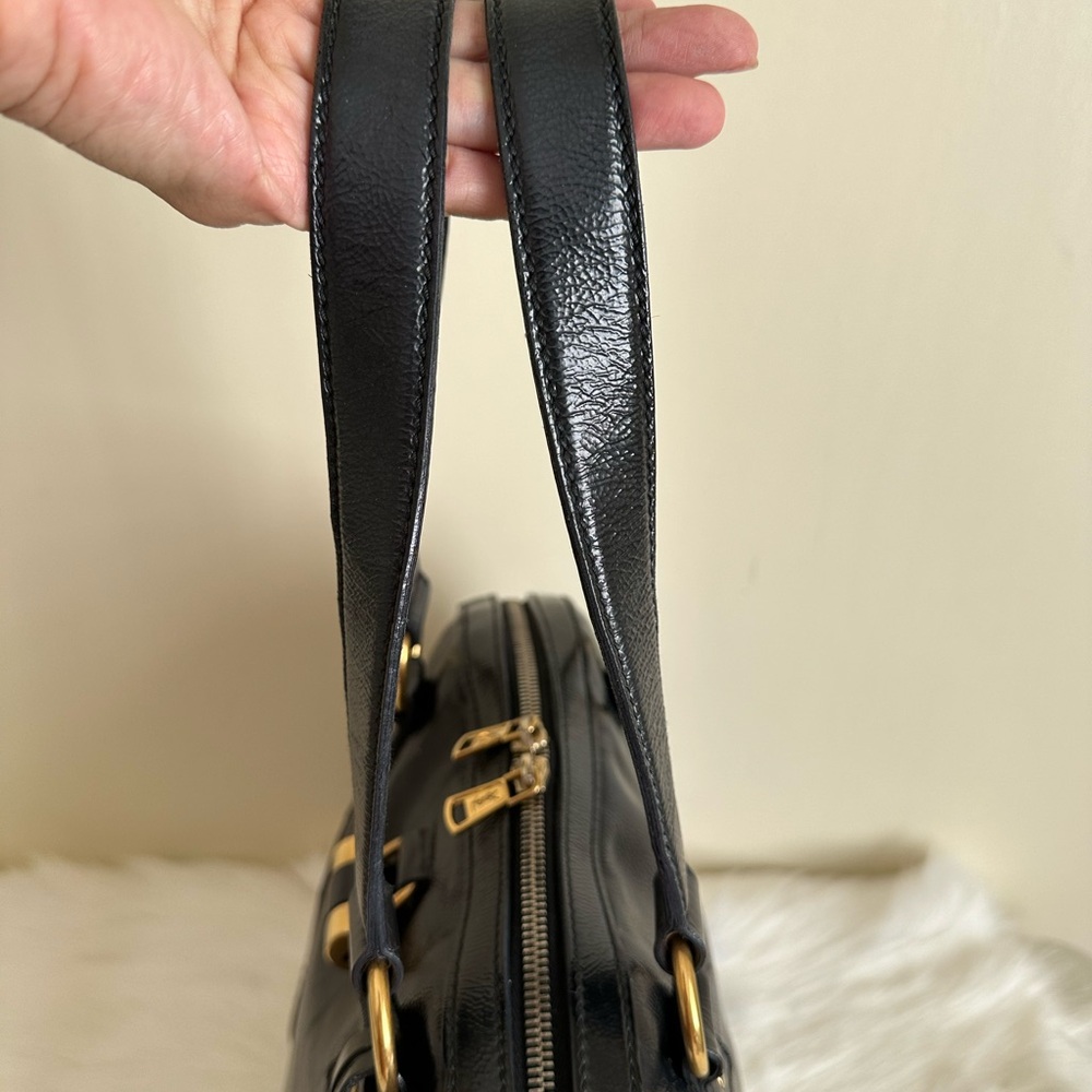 Yves Saint Laurent Black Shoulder Bag with Gold Accents - Picture 10 of 15